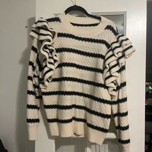 SHEIN Ruffle Shoulder Sweater